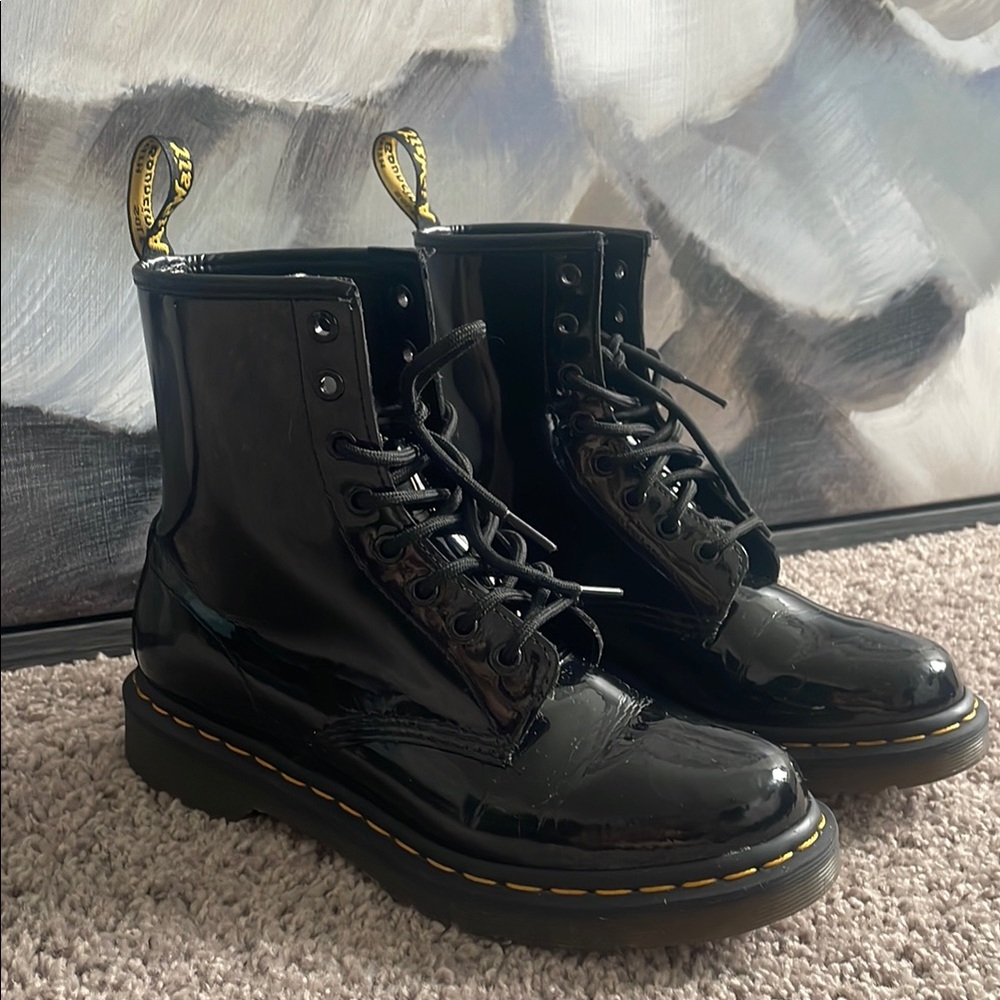 Dr. Martens 1460 Black Patent Leather Lace-Up Boots